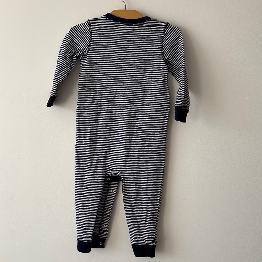 GAP White and Blue Bodysuit with Long Sleeves - Picture 3 of 3